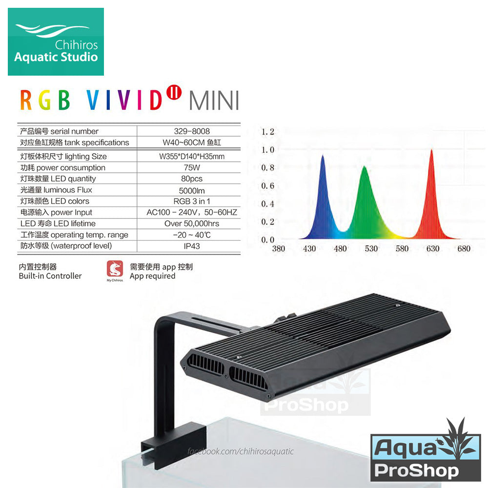 โคมไฟ LED สำหรับตู้ไม้น้ำ Chihiros RGB Vivid2 Mini