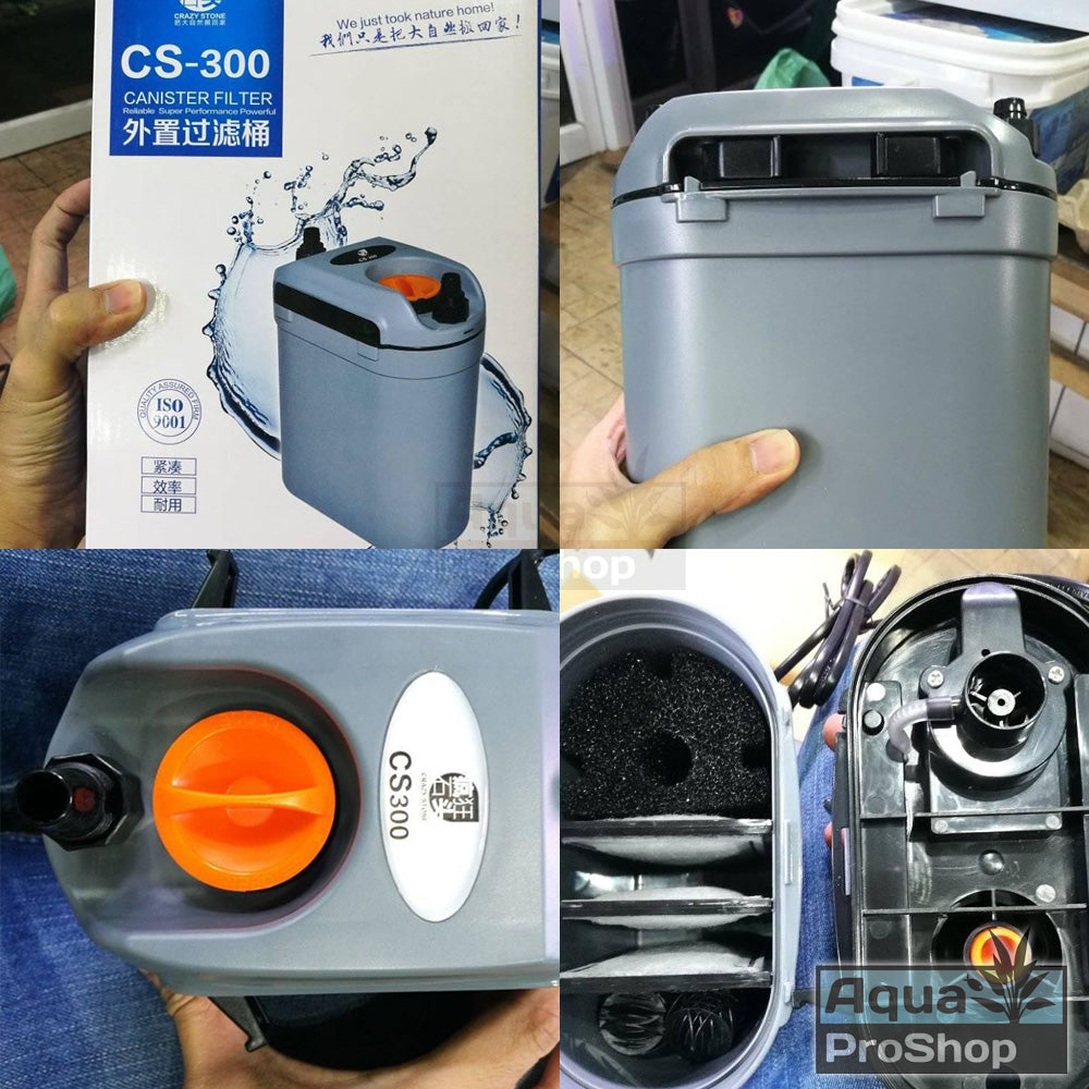 กรองนอกและกรองแขวนสำหรับตู้ปลาและไม้น้ำขนาดไม่เกิน 40 ลิตร Crazy Stone CS-300