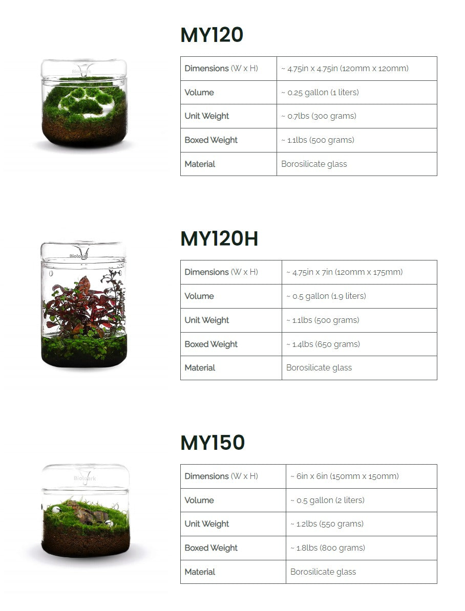 Bioloark MY Series Dew Cup Terrarium โหลแก้วเทอราเรี่ยม โหลเลี้ยงต้นไม้ MY-120 MY-150 MY-180