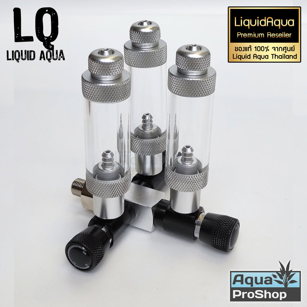 Liquid Aqua CO2 Splitter 2 and 3 way LQ ตัวแยกคาร์บอนไดออกไซด์ 2 และ 3 ทางพร้อมตัวนับฟอง