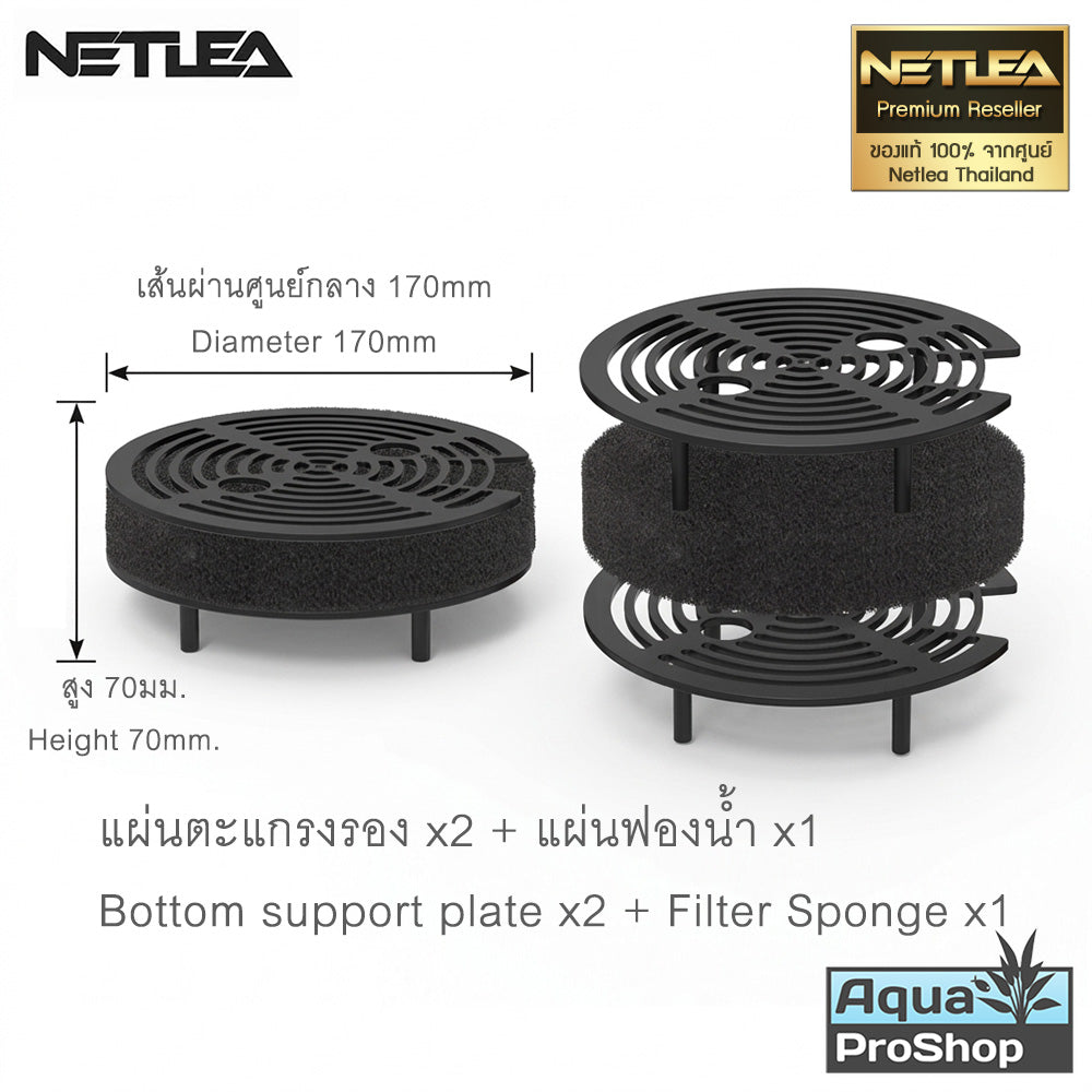 อุปกรณ์เสริมแผ่นรองใส่วัสดุกรอง สำหรับกรอง Netlea Pre-filter G2 Bottom plate kit for Netlea Pre-filter G2