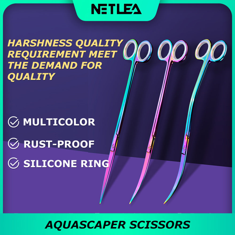 Netlea Aquascape Short Scissors 25cm กรรไกรตัดแต่งไม้น้ำและต้นไม้ขนาดเล็ก 25ซม.