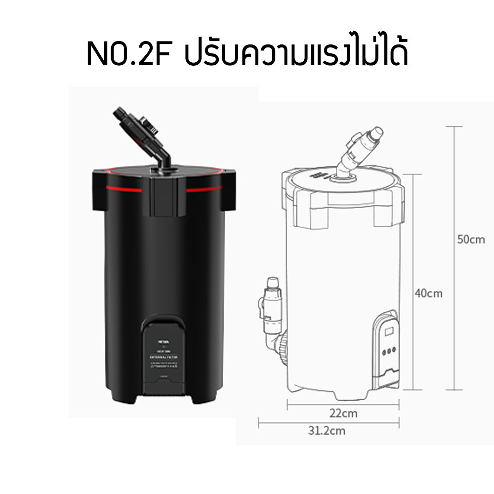 Netlea NO.2S NO.2F กรองนอกสำหรับตู้ปลาและตู้ไม้น้ำ เสียงเงียบพลังแรงสูง