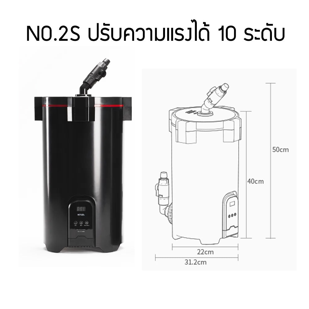 Netlea NO.2S NO.2F กรองนอกสำหรับตู้ปลาและตู้ไม้น้ำ เสียงเงียบพลังแรงสูง